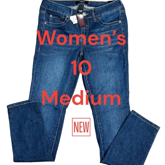 Womens Torrid 10 Regular Jeans Denim Dark Navy Blue Skinny Straight Stretch NWT - Picture 2 of 10